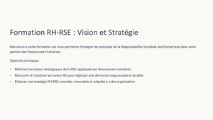 Formation Initier une démarche RSE pour les RH