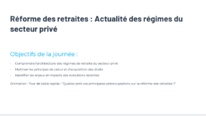 Formation « Réforme des retraites : régime du secteur privé »