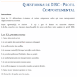 Questionnaire DISC – Profil comportemental professionnel
